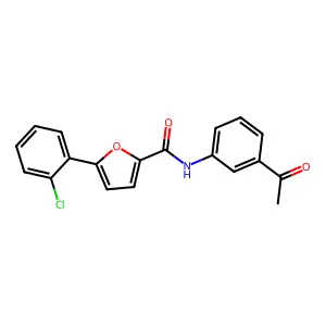 N-(3-acetylphenyl)-5-(2-chlorophenyl)furan-2-carboxamide structure