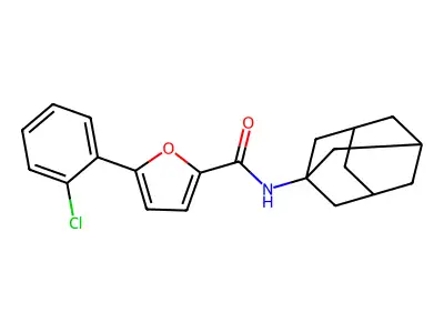 N-(1-adamantyl)-5-(2-chlorophenyl)furan-2-carboxamide structure