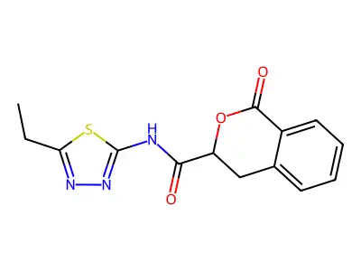 N-(5-ethyl-1,3,4-thiadiazol-2-yl)-1-oxo-3,4-dihydro-1H-isochromene-3-carboxamide structure
