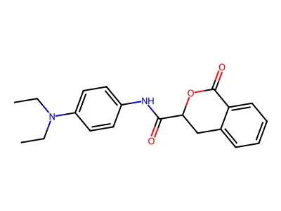 N-[4-(diethylamino)phenyl]-1-oxo-3,4-dihydro-1H-isochromene-3-carboxamide structure