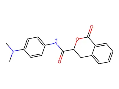 N-[4-(dimethylamino)phenyl]-1-oxo-3,4-dihydro-1H-isochromene-3-carboxamide structure