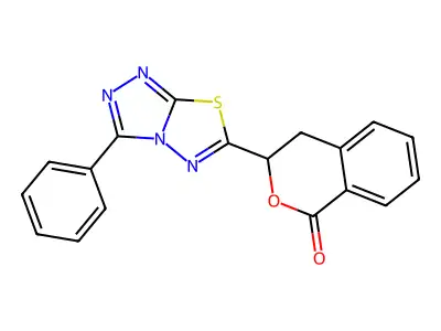 3-(3-Phenyl-[1,2,4]triazolo[3,4-b][1,3,4]thiadiazol-6-yl)isochroman-1-one structure
