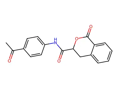 N-(4-acetylphenyl)-1-oxo-3,4-dihydro-1H-isochromene-3-carboxamide structure