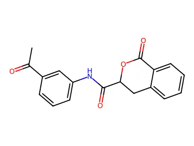 N-(3-acetylphenyl)-1-oxo-3,4-dihydroisochromene-3-carboxamide structure