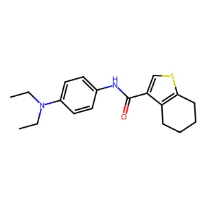N-[4-(diethylamino)phenyl]-4,5,6,7-tetrahydro-1-benzothiophene-3-carboxamide structure