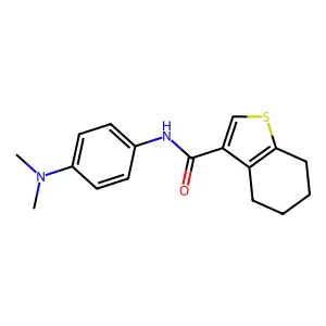 N-[4-(dimethylamino)phenyl]-4,5,6,7-tetrahydro-1-benzothiophene-3-carboxamide structure