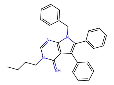 7-Benzyl-3-butyl-5,6-diphenylpyrrolo[2,3-d]pyrimidin-4-imine structure