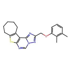 2-((2,3-dimethylphenoxy)methyl)-9,10,11,12-tetrahydro-8H-cyclohepta[4,5]thieno[3,2-e][1,2,4]triazolo[1,5-c]pyrimidine structure