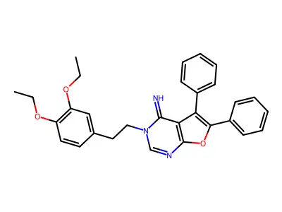 3-[2-(3,4-diethoxyphenyl)ethyl]-5,6-diphenylfuro[2,3-d]pyrimidin-4(3H)-imine structure