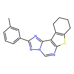 2-(3-methylphenyl)-8,9,10,11-tetrahydro[1]benzothieno[3,2-e][1,2,4]triazolo[1,5-c]pyrimidine structure