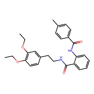 N-[2-(3,4-diethoxyphenyl)ethyl]-2-[(4-methylbenzoyl)amino]benzamide structure