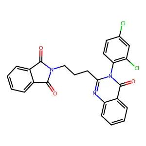 2-[3-[3-(2,4-Dichlorophenyl)-4-oxoquinazolin-2-yl]propyl]isoindole-1,3-dione structure