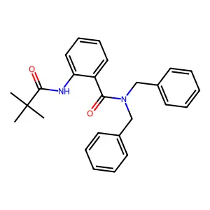 N,N-dibenzyl-2-(2,2-dimethylpropanoylamino)benzamide structure