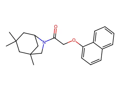 2-Naphthalen-1-yloxy-1-(3,3,5-trimethyl-7-azabicyclo[3.2.1]octan-7-yl)ethanone structure