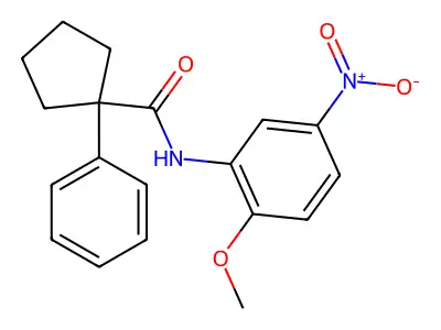 N-(2-methoxy-5-nitrophenyl)-1-phenylcyclopentane-1-carboxamide structure