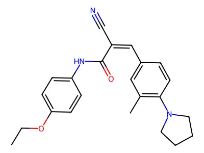 (2Z)-2-cyano-N-(4-ethoxyphenyl)-3-[3-methyl-4-(pyrrolidin-1-yl)phenyl]prop-2-enamide structure