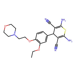 2,6-diamino-4-[3-ethoxy-4-(2-morpholin-4-ylethoxy)phenyl]-4H-thiopyran-3,5-dicarbonitrile structure