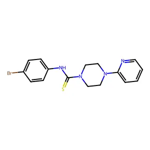 N-(4-bromophenyl)-4-pyridin-2-ylpiperazine-1-carbothioamide structure