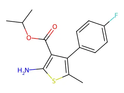 Isopropyl 2-amino-4-(4-fluorophenyl)-5-methylthiophene-3-carboxylate structure