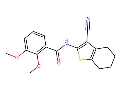 N-(3-cyano-4,5,6,7-tetrahydro-1-benzothiophen-2-yl)-2,3-dimethoxybenzamide structure