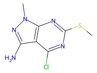 4-Chloro-1-methyl-6-(methylthio)-1H-pyrazolo[3,4-d]pyrimidin-3-amine structure