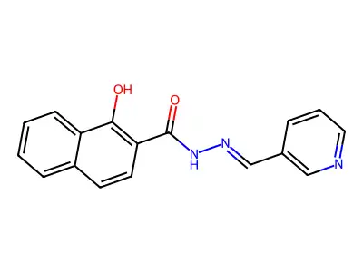 1-hydroxy-N-(pyridin-3-ylmethylideneamino)naphthalene-2-carboxamide structure