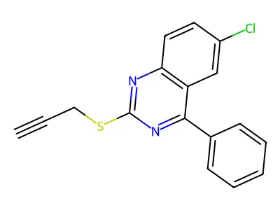 6-Chloro-4-phenyl-2-(prop-2-yn-1-ylsulfanyl)quinazoline structure