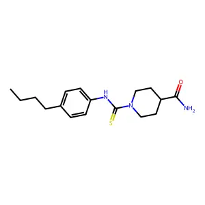 1-[(4-Butylphenyl)carbamothioyl]piperidine-4-carboxamide structure