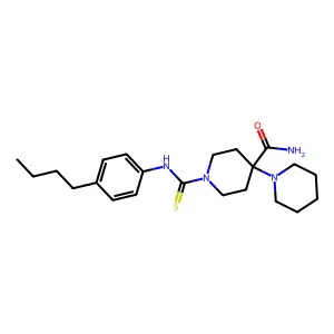 1-[(4-Butylphenyl)carbamothioyl]-4-piperidin-1-ylpiperidine-4-carboxamide structure