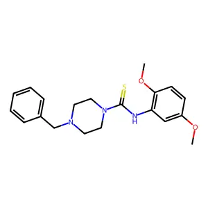 4-benzyl-N-(2,5-dimethoxyphenyl)-1-piperazinecarbothioamide structure
