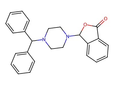 3-[4-(diphenylmethyl)piperazin-1-yl]-2-benzofuran-1(3H)-one structure