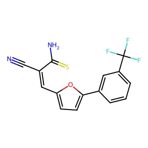 (E)-2-cyano-3-(5-(3-(trifluoromethyl)phenyl)furan-2-yl)prop-2-enethioamide structure