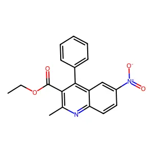 Ethyl 2-methyl-6-nitro-4-phenylquinoline-3-carboxylate structure