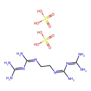 2,4,7,9-Tetraazadecanediimidamide, 3,8-diimino-, sulfate (1:2) structure