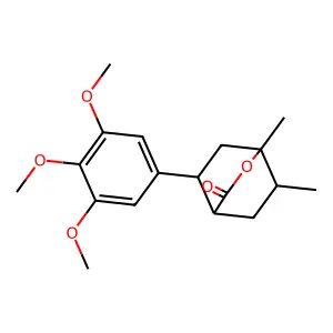 1,7-Dimethyl-5-(3,4,5-trimethoxyphenyl)-2-oxabicyclo(2.2.2)octan-3-one structure