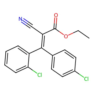 Ethyl 3-(2-chlorophenyl)-3-(4-chlorophenyl)-2-cyanoprop-2-enoate structure