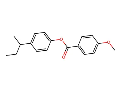 Benzoic acid, 4-methoxy-, 4-(1-methylpropyl)phenyl ester structure