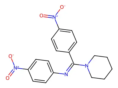 (4-Nitro-phenyl)-((4-nitro-phenyl)-piperidin-1-YL-methylene)-amine structure