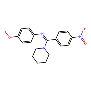 Piperidine, 1-[[(4-methoxyphenyl)imino](4-nitrophenyl)methyl]- structure