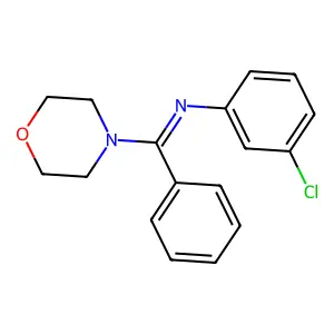 Morpholine, 4-[[(3-chlorophenyl)imino]phenylmethyl]- structure