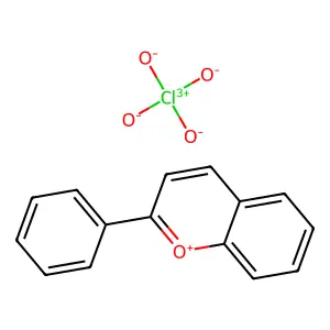1-Benzopyrylium, 2-phenyl-, perchlorate (1:1) structure
