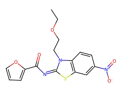 N-[3-(2-Ethoxyethyl)-6-nitro-1,3-benzothiazol-2(3H)-ylidene]furan-2-carboxamide structure