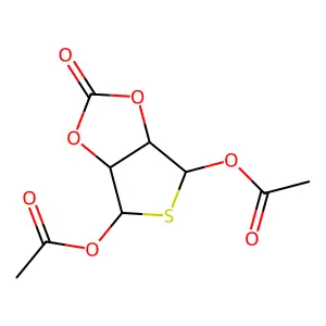 6-(Acetyloxy)-2-oxotetrahydrothieno(3,4-d)(1,3)dioxol-4-yl acetate structure