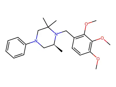Piperazine, 2,2,6-trimethyl-4-phenyl-1-((2,3,4-trimethoxyphenyl)methyl)-, (S)- structure