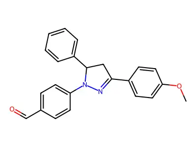 4-[5-(4-Methoxyphenyl)-3-phenyl-3,4-dihydropyrazol-2-yl]benzaldehyde structure