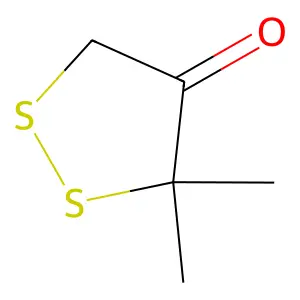 3,3-二甲基-1,2-二硫杂环戊烷-4-酮 structure
