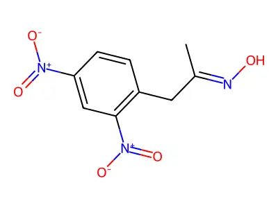 N-[1-(2,4-dinitrophenyl)propan-2-ylidene]hydroxylamine structure