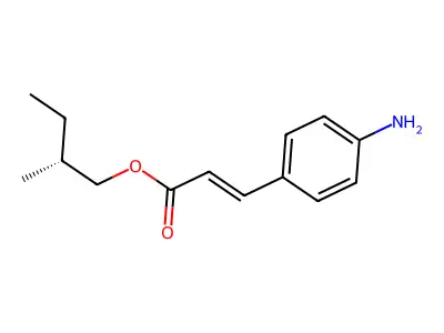 2-Propenoic acid, 3-(4-aminophenyl)-, (2R)-2-methylbutyl ester, (2E)- structure