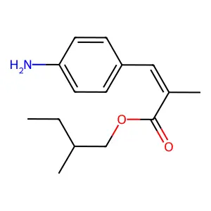 2-Propenoic acid, 3-(4-aminophenyl)-2-methyl-, (2R)-2-methylbutyl ester structure