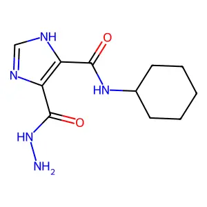 N-cyclohexyl-4-(hydrazinecarbonyl)-1H-imidazole-5-carboxamide structure